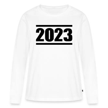 2023 - T-shirt manches longues Premium bio Femme - blanc - Devant - Julia (174cm)