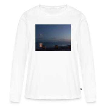 Mer Baltique la nuit - T-shirt manches longues Premium bio Femme - blanc - Devant - Julia (174cm)