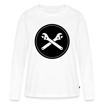 Wrench Icon - Women's Premium Organic Long Sleeve Shirt - white - Front - Julia (174cm)