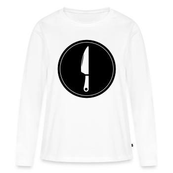 Messer icon - Frauen Premium Bio Langarmshirt - Weiß - Vorne - Julia (174cm)