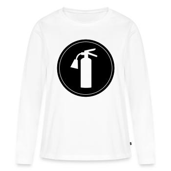 Icône extincteur - T-shirt manches longues Premium bio Femme - blanc - Devant - Julia (174cm)