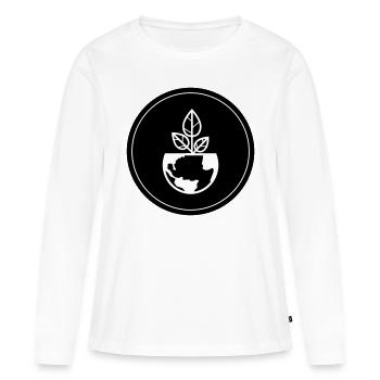 Planète Terre - T-shirt manches longues Premium bio Femme - blanc - Devant - Julia (174cm)