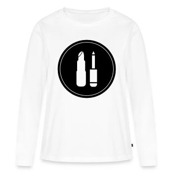 Make Up Kosmetik Icon - Frauen Premium Bio Langarmshirt - Weiß - Vorne - Julia (174cm)
