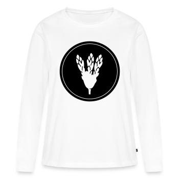 Asperges Légumes - T-shirt manches longues Premium bio Femme - blanc - Devant - Julia (174cm)