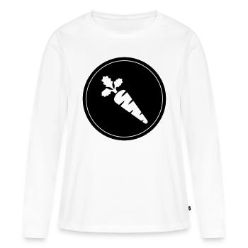 Symbole de la carotte - T-shirt manches longues Premium bio Femme - blanc - Devant - Julia (174cm)