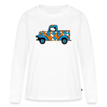 La voiture de collection - T-shirt manches longues Premium bio Femme - blanc - Devant - Julia (174cm)