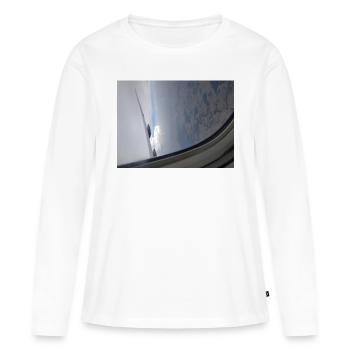 DÉBUT DE JOURNÉE - T-shirt manches longues Premium bio Femme - blanc - Devant - Julia (174cm)