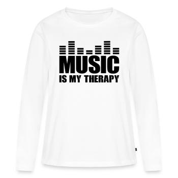 Music is my Therapy - Women's Premium Organic Long Sleeve Shirt - white - Front - Julia (174cm)