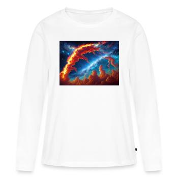 Bleu Ciel Rouge - T-shirt manches longues Premium bio Femme - blanc - Devant - Julia (174cm)