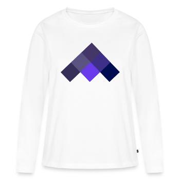 Géométrique - T-shirt manches longues Premium bio Femme - blanc - Devant - Julia (174cm)