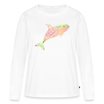Rainbow Orca - Women's Premium Organic Long Sleeve Shirt - white - Front - Julia (174cm)