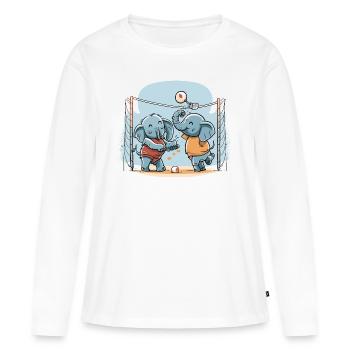 Elephant Spike - T-shirt manches longues Premium bio Femme - blanc - Devant - Julia (174cm)