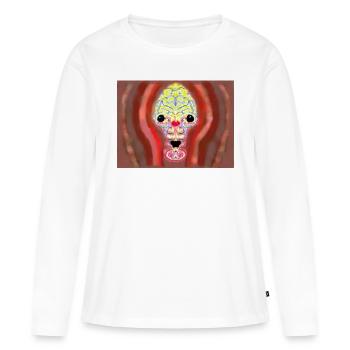 Crazy skull - Women's Premium Organic Long Sleeve Shirt - white - Front - Julia (174cm)
