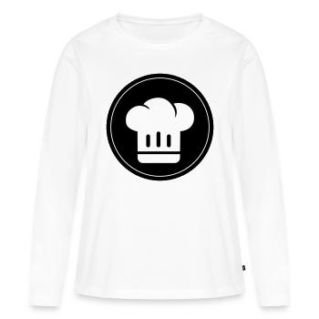 Chapeau de chef Chef - T-shirt manches longues Premium bio Femme - blanc - Devant - Julia (174cm)
