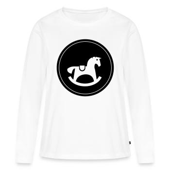 Cheval à bascule Jouet Bébé - T-shirt manches longues Premium bio Femme - blanc - Devant - Julia (174cm)