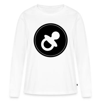 Sucette Bébé - T-shirt manches longues Premium bio Femme - blanc - Devant - Julia (174cm)