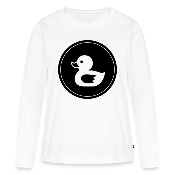 Icône de canard - T-shirt manches longues Premium bio Femme - blanc - Devant - Julia (174cm)