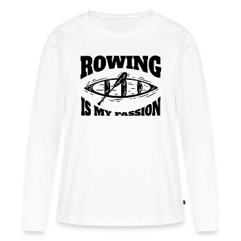 Aviron Aviron Équipe Aviron Club d’aviron - T-shirt manches longues Premium bio Femme - blanc - Devant - Julia (174cm)