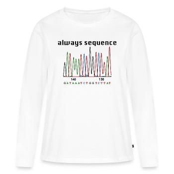 Toujours séquencer - T-shirt manches longues Premium bio Femme - blanc - Devant - Julia (174cm)