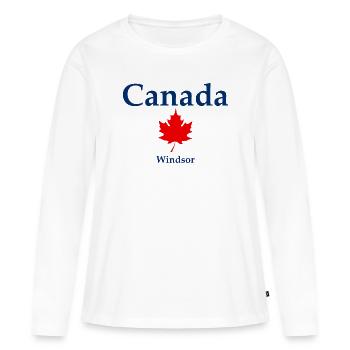 Windsor - Ontario - Canada - Kanada - T-shirt manches longues Premium bio Femme - blanc - Devant - Julia (174cm)
