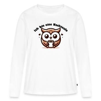 Ich bin eine Nachteule - Frauen Premium Bio Langarmshirt - Weiß - Vorne - Julia (174cm)