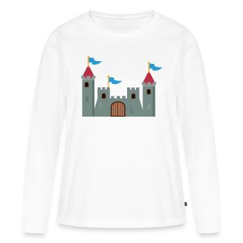 Château - T-shirt manches longues Premium bio Femme - blanc - Devant - Julia (174cm)