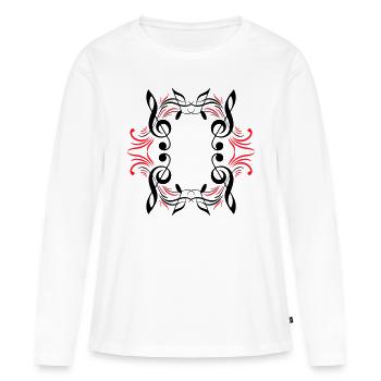Partitions musicales - T-shirt manches longues Premium bio Femme - blanc - Devant - Julia (174cm)