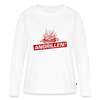Grillades Barbecue Barbecue - T-shirt manches longues Premium bio Femme - blanc - Devant - Julia (174cm)
