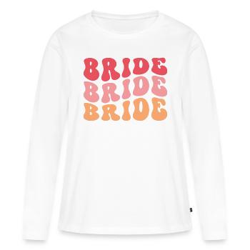 Braut Retro Groovy Vintage Kostüm Team Brautspaß - Frauen Premium Bio Langarmshirt - Weiß - Vorne - Julia (174cm)