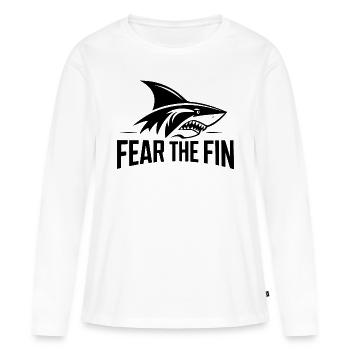 FEAR THE FIN - Women's Premium Organic Long Sleeve Shirt - white - Front - Julia (174cm)