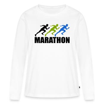 marathon - T-shirt manches longues Premium bio Femme - blanc - Devant - Julia (174cm)