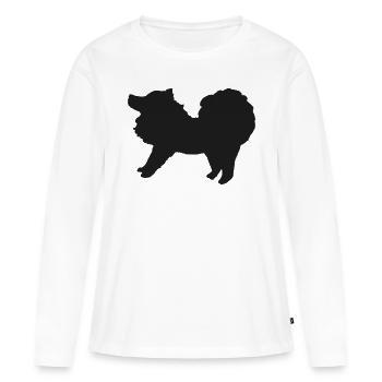 Spitz schwarz - Frauen Premium Bio Langarmshirt - Weiß - Vorne - Julia (174cm)
