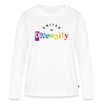 diversité / diversité 2 - T-shirt manches longues Premium bio Femme - blanc - Devant - Julia (174cm)