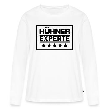 hühner experte - Frauen Premium Bio Langarmshirt - Weiß - Vorne - Julia (174cm)