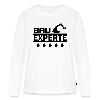 bau experte - Frauen Premium Bio Langarmshirt - Weiß - Vorne - Julia (174cm)