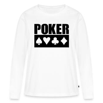 Poker - Frauen Premium Bio Langarmshirt - Weiß - Vorne - Julia (174cm)