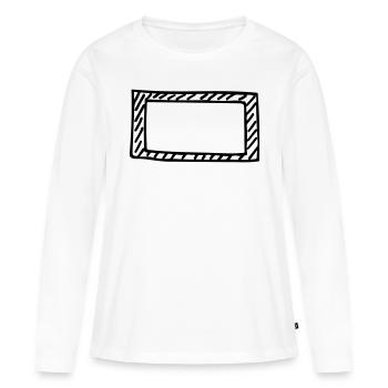 Cadre - T-shirt manches longues Premium bio Femme - blanc - Devant - Julia (174cm)