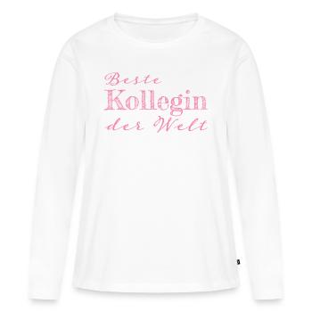 Kollegin Abschiedsgeschenk Geschenk - Frauen Premium Bio Langarmshirt - Weiß - Vorne - Julia (174cm)