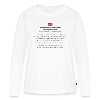 Nationalhymne der Vereinigten Staaten - Frauen Premium Bio Langarmshirt - Weiß - Vorne - Julia (174cm)