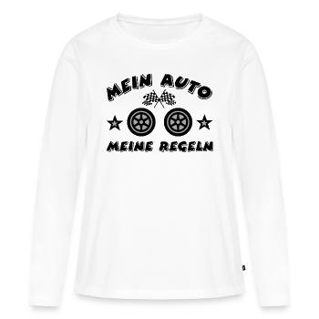 Auto - Frauen Premium Bio Langarmshirt - Weiß - Vorne - Julia (174cm)