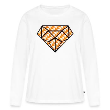 Diamond Design Art 2 - T-shirt manches longues Premium bio Femme - blanc - Devant - Julia (174cm)