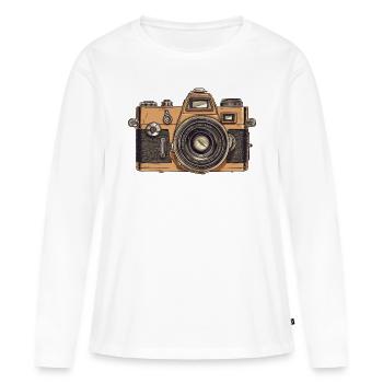 Vintage Analog Kamera - Frauen Premium Bio Langarmshirt - Weiß - Vorne - Julia (174cm)