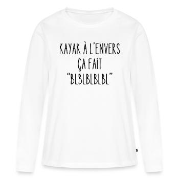 kayak à l'envers - T-shirt manches longues Premium bio Femme - blanc - Devant - Julia (174cm)