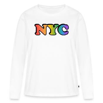 Gay NYC - T-shirt manches longues Premium bio Femme - blanc - Devant - Julia (174cm)