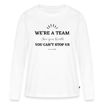 Save your breath - Frauen Premium Bio Langarmshirt - Weiß - Vorne - Julia (174cm)