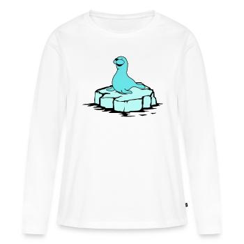 Seehund - Frauen Premium Bio Langarmshirt - Weiß - Vorne - Julia (174cm)
