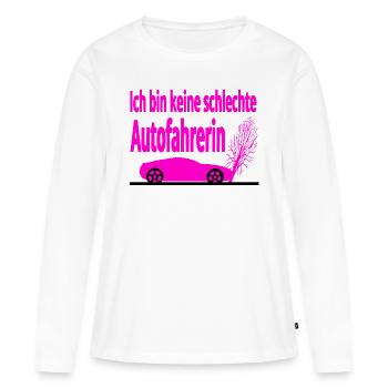 Auto - Frauen Premium Bio Langarmshirt - Weiß - Vorne - Julia (174cm)