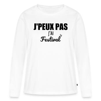 je peux pas j'ai concert - T-shirt manches longues Premium bio Femme - blanc - Devant - Julia (174cm)
