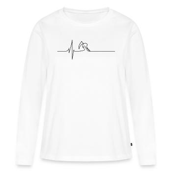 Électrocardiogramme - La Mort - Noir - T-shirt manches longues Premium bio Femme - blanc - Devant - Julia (174cm)