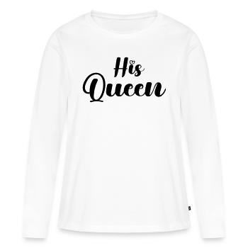 Sa reine - T-shirt manches longues Premium bio Femme - blanc - Devant - Julia (174cm)